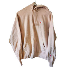 Champions Reverse Weave Medium Sweater Plush Pink Hoodie Front Pocket